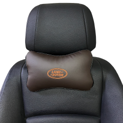 Подушка под шею коричневая с вышивкой 